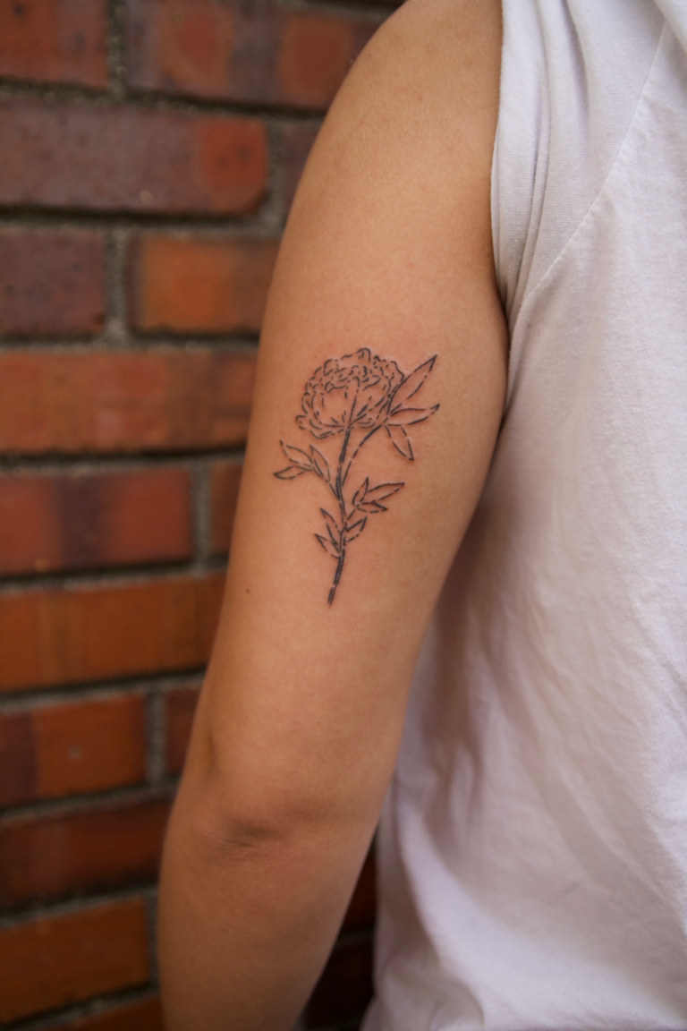 Flower Outline Tattoo