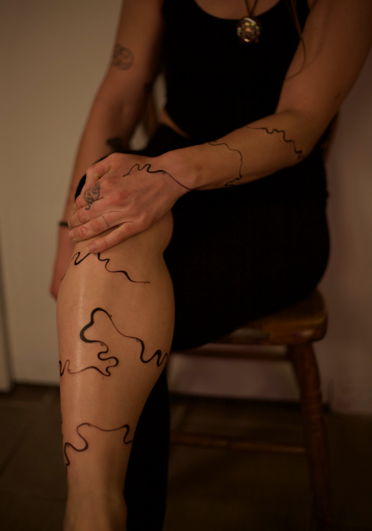 Freehand Swirly Arm and Leg Wrap Tattoos