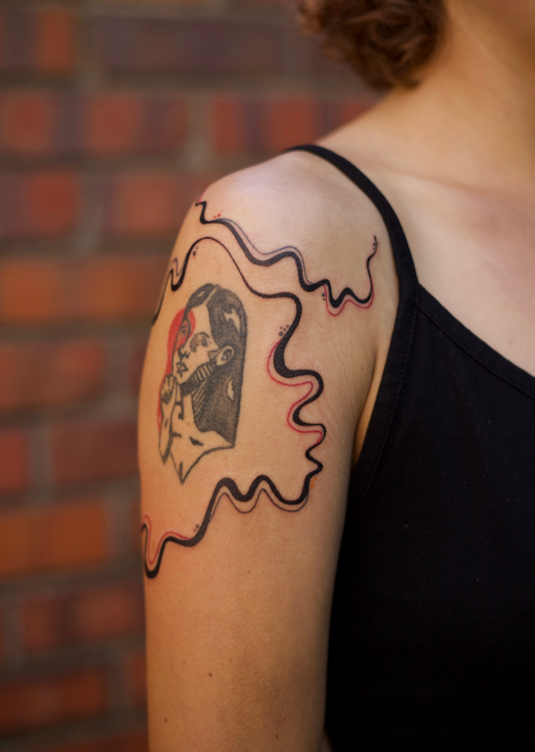 Freehand Swirly Bicep Tattoo