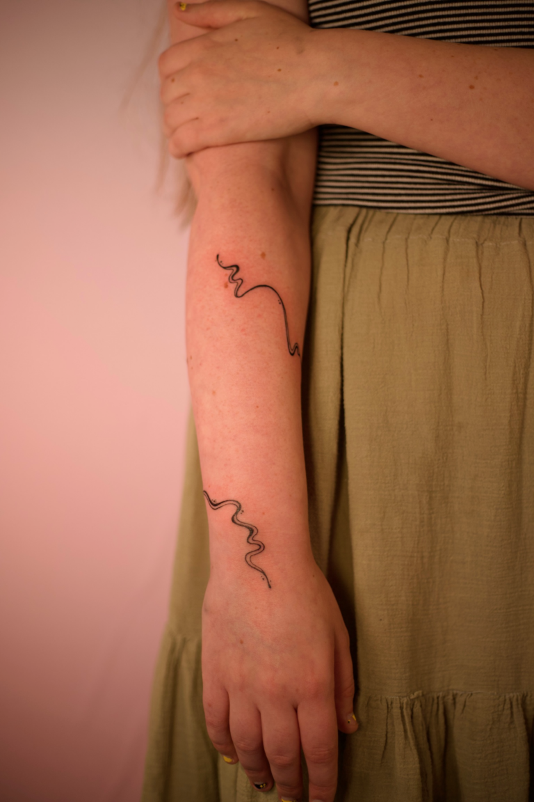 Freehand Swirly Forearm Wrap Tattoo