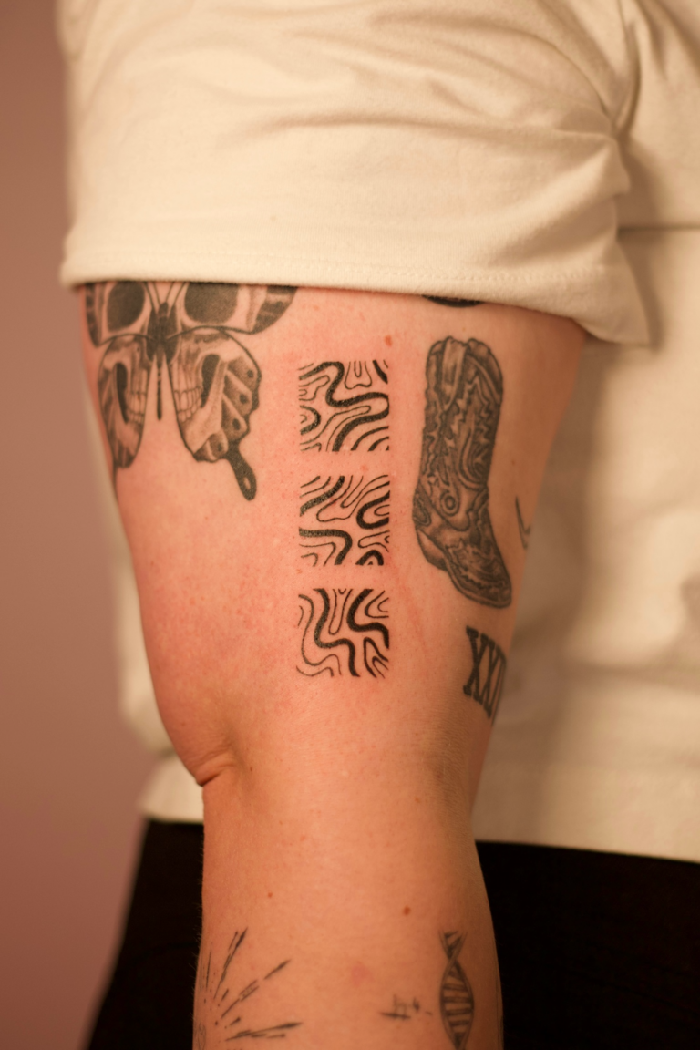 Swirly Squares Tattoo