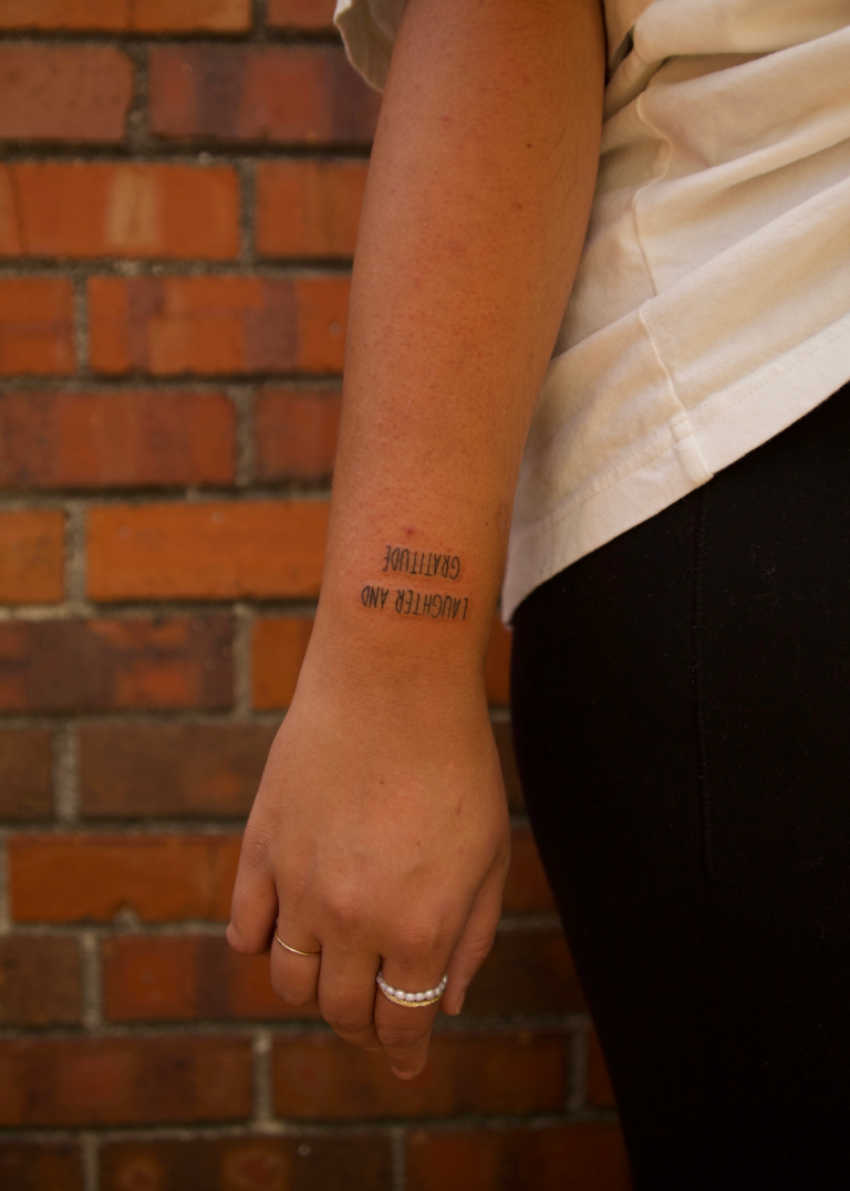 Laughter and Gratitude Tattoo