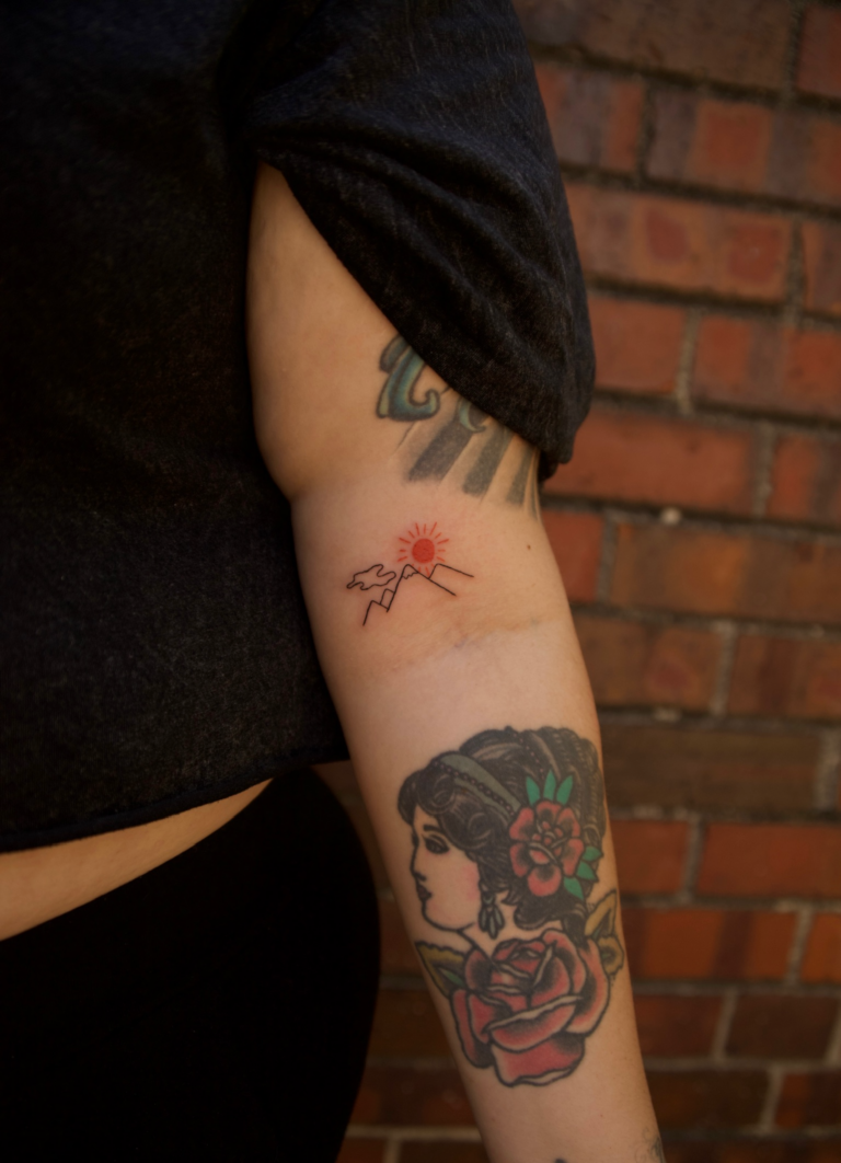 Mountains and Sun Tattoo