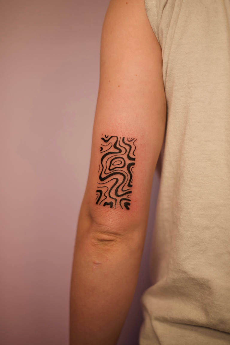 Abstract Swirly Rectangle Tattoo