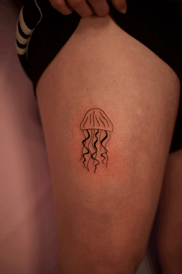 Jellyfish Thigh Tattoo