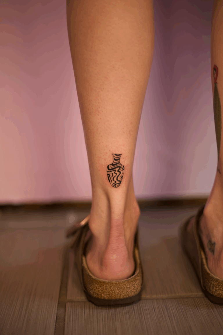 Abstract Swirly Vase Tattoo
