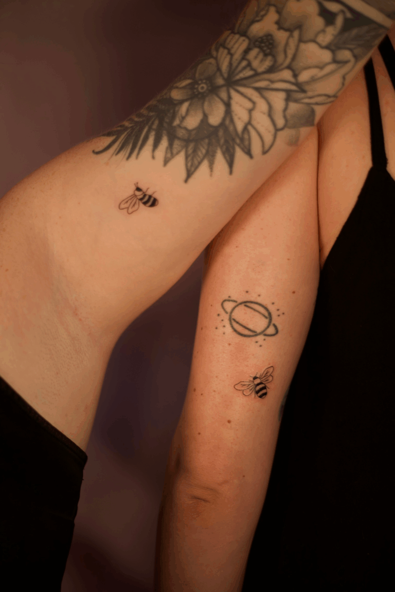 Matching Tiny Bee Tattoos