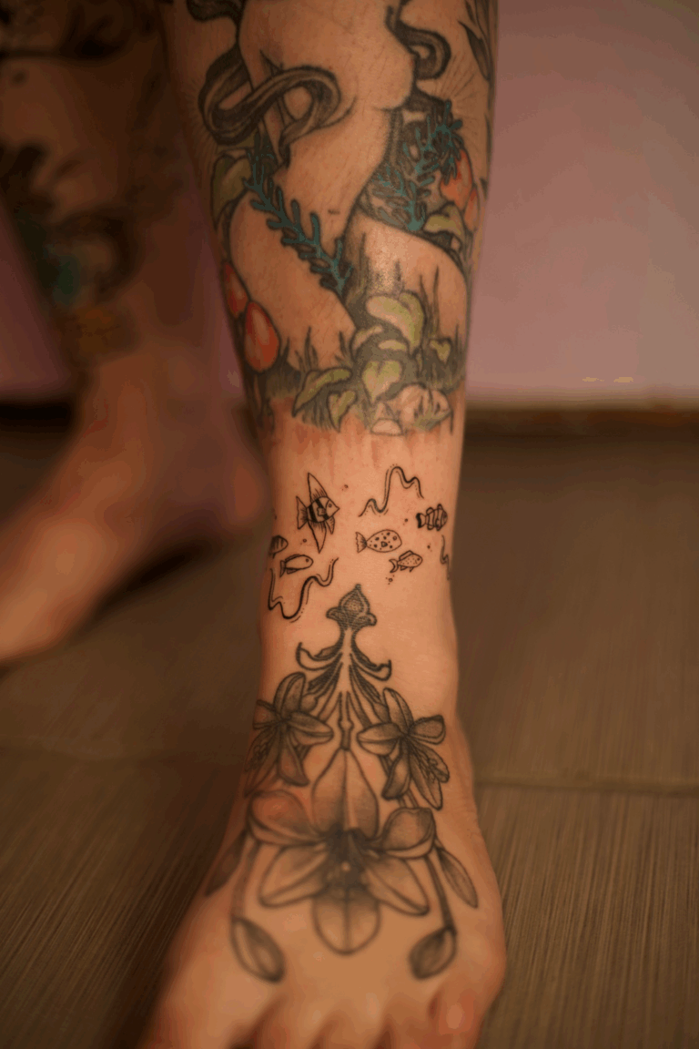 Fish Ankle Gap Filler Tattoo