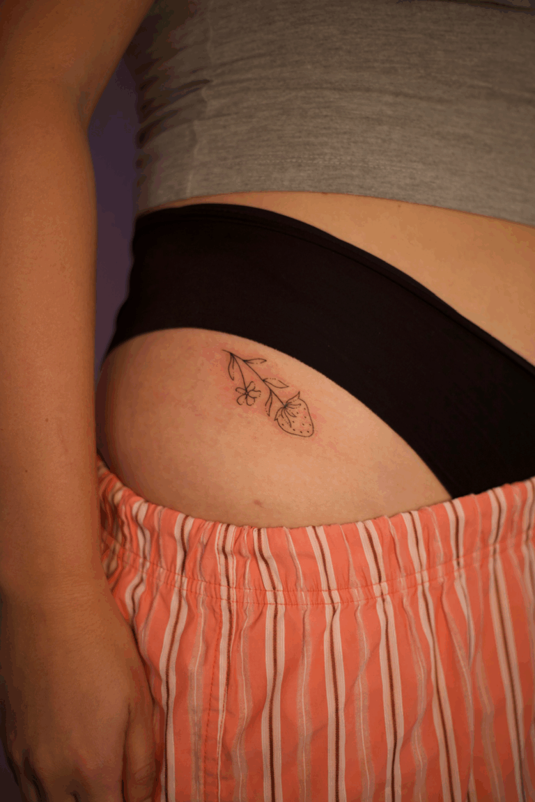 Strawberry Hip Tattoo