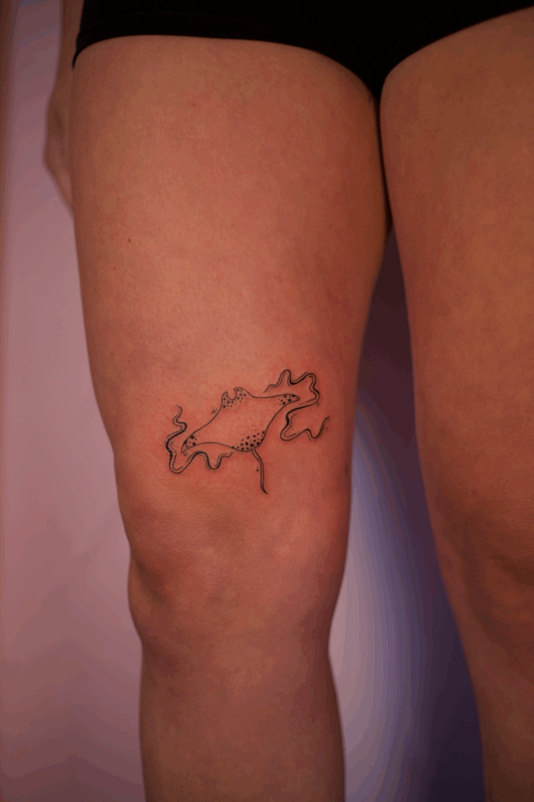 Swirly Manta Ray Tattoo